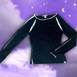 Casual Corner Black and White Long sleeve sweater shirt